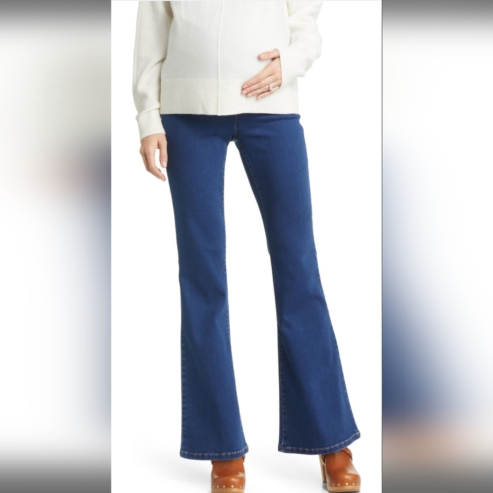 || 1822 DENIM || Better Butter Denim Slim Boot Cut Maternity Belly Panel Sz 14